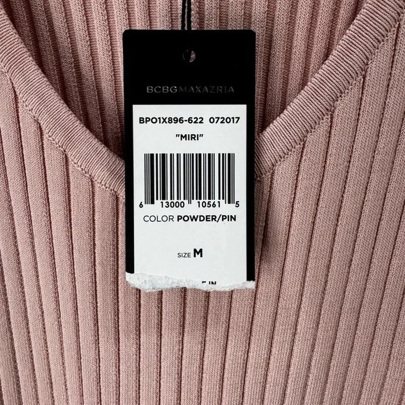 BCBGMAXAZRIA Pink Ribbed Sweater Dress - Picture 4 of 6